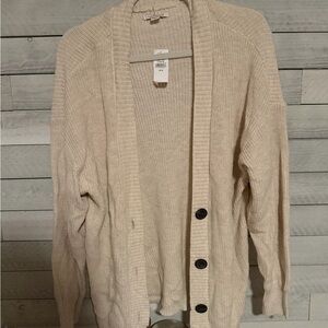 American Eagle Outfitters Men's Beige Cardigan Sweater